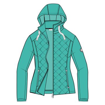 Tech fleece cardigan HVS-Dewie -  Turquoise