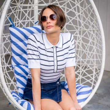 Knitted polo HVS-Jiska -  White