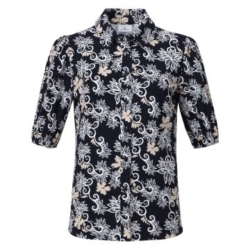 Blouse HVS-Philine -  Navy flower